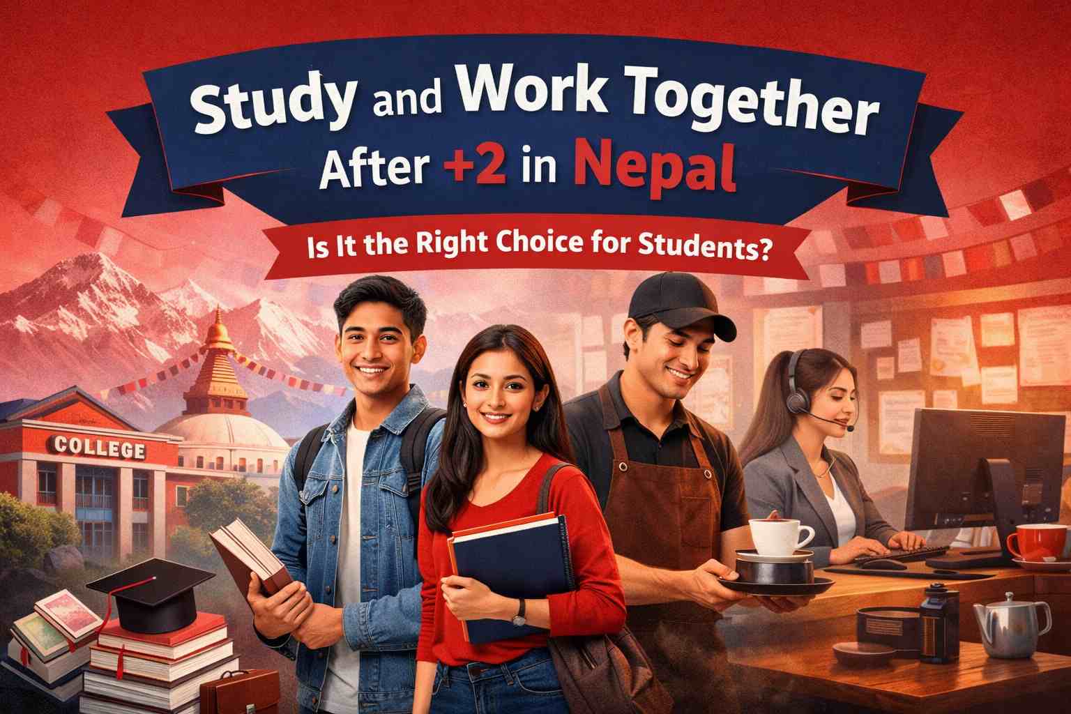 study and work together after +2 in Nepal