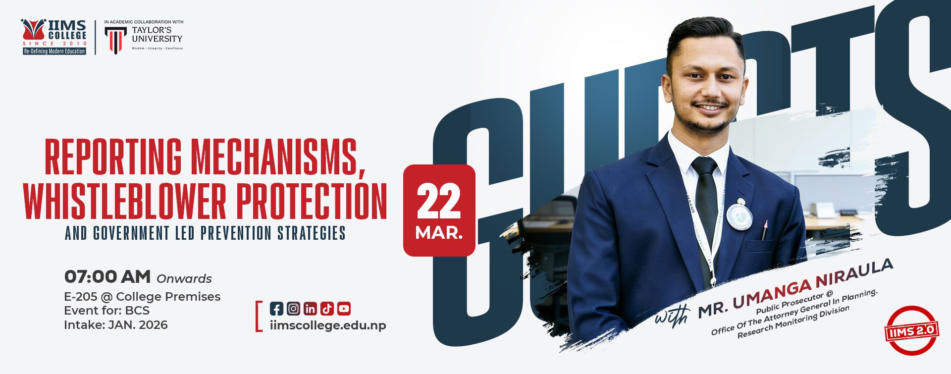 A Special Session for BCS Students on Laws, Systems and Accountability