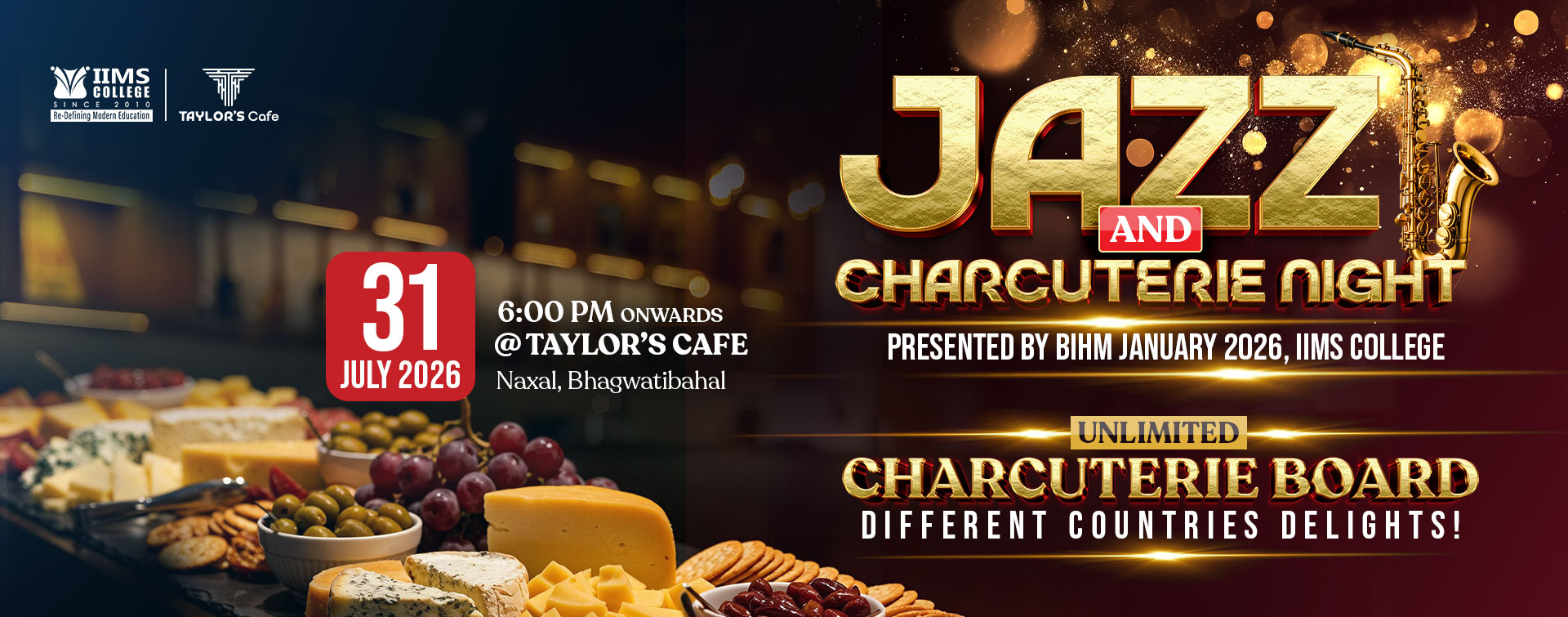 BIHM January 2026 Intake to Host Jazz & Charcuterie Night